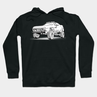 Rally Fighter Truck Wireframe Hoodie